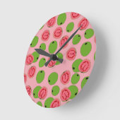 Horloge Ronde Motif de fruits de goyave (Angle)