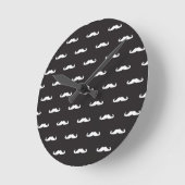 Horloge Ronde Motif de hipsters de Moustache (Angle)