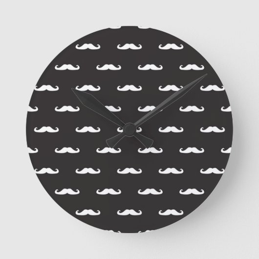 Horloge Ronde Motif de hipsters de Moustache (Recto)