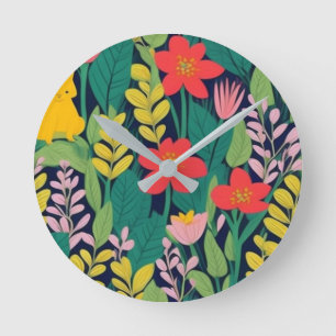 Horloge Ronde Motif de jungle