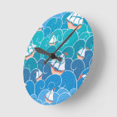 Horloge Ronde Motif de la mer des Rochers (Angle)