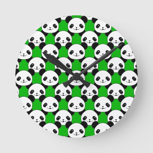 Horloge Ronde Motif de l'ours de Kawaii Panda (Recto)