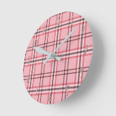 Horloge Ronde Motif de mode rose et gris (Angle)