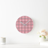 Horloge Ronde Motif de mode rose et gris (Maison)