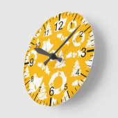 Horloge Ronde Motif de Noël jaune (Angle)