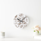 Horloge Ronde Motif de papier (Maison)