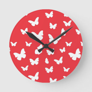 Horloge Ronde Motif de papillon