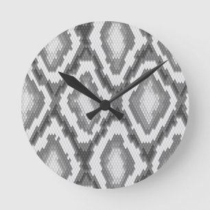Horloge Ronde Motif de peau de serpent de python