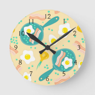 Horloge Ronde Motif de petit déjeuner
