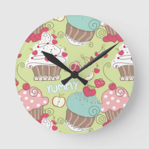 Horloge Ronde Motif de petit gâteau
