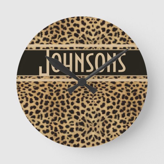 Horloge Ronde Motif de points Leopard (Recto)