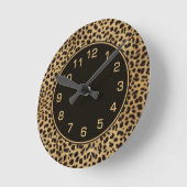 Horloge Ronde Motif de points Leopard (Angle)