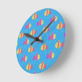 Horloge Ronde Motif de poissons (Angle)