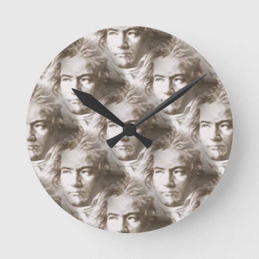 Horloge Ronde Motif de portrait Beethoven (Recto)