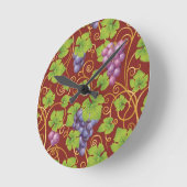 Horloge Ronde Motif de raisins (Angle)