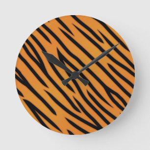 Horloge Ronde Motif de rayure de tigre