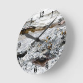 Horloge Ronde Motif de roches de mer (Angle)