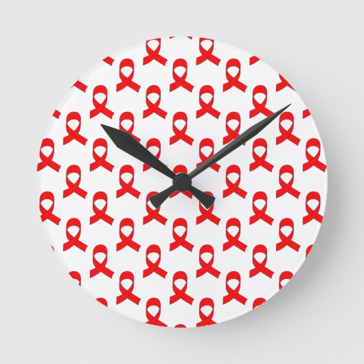 Horloge Ronde Motif de ruban rouge (Recto)