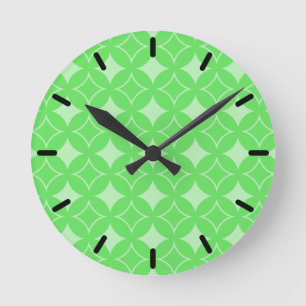 Horloge Ronde Motif de shippo vert citron