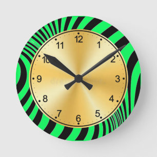 Horloge Ronde Motif de texture d'impression de peau de zèbre