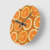Horloge Ronde Motif de tranches de citron (Angle)
