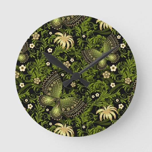 Horloge Ronde Motif de Vert-or de ressort (Recto)