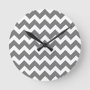 Horloge Ronde Motif de zigzag géométrique