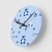 Horloge Ronde Motif d'édredon de bébé (Angle)