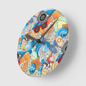 Horloge Ronde Motif d'été (Angle)