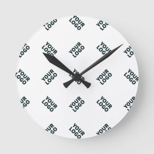 Horloge Ronde Motif d'image ou de logo d'entreprise alterné Bl