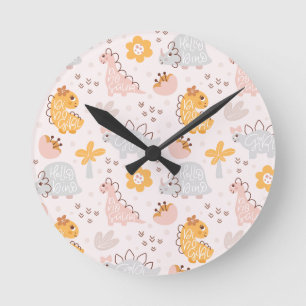 Horloge Ronde motif dinosaure qui captivera chaque enfant
