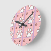 Horloge Ronde Motif Dog Paw (Angle)