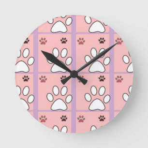 Horloge Ronde Motif Dog Paw