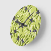 Horloge Ronde Motif d'olive (Angle)