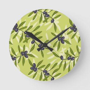 Horloge Ronde Motif d'olive