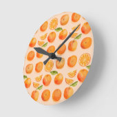 Horloge Ronde Motif d'oranges d'agrumes (Angle)