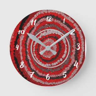 Horloge ronde Motif du concepteur circulaire rouge