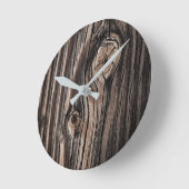 Horloge Ronde Motif du grain de bois (Angle)