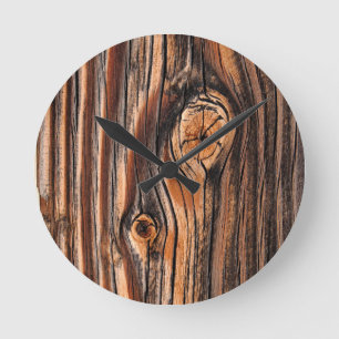Horloge Ronde Motif du grain de bois
