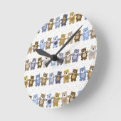 Horloge Ronde motif d'un ours en peluche (Angle)