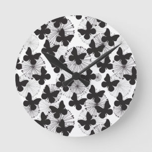 Horloge Ronde motif d'un papillon