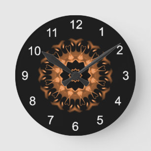 Horloge Ronde Motif en cuivre et en mandala noir 4