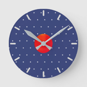 Horloge Ronde Motif étoile moderne