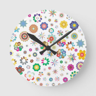 Horloge Ronde Motif floral