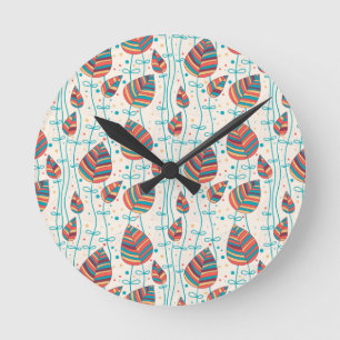 Horloge Ronde Motif floral 5