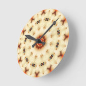 Horloge Ronde Motif floral à la crème douce (Angle)