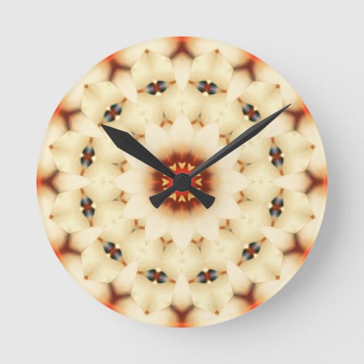 Horloge Ronde Motif floral à la crème douce (Recto)
