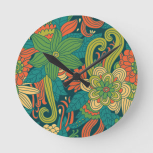 Horloge Ronde Motif floral d'été