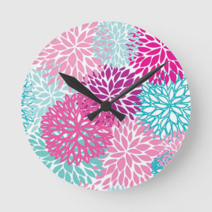 Horloge Ronde Motif floral lumineux 2