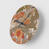 Horloge Ronde Motif floral Pastel Tangerine (Angle)